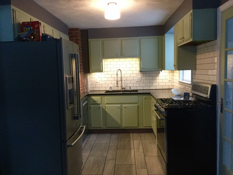 Almost done, there is now a microwave above the range.